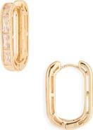 Panacea Crystal Rectangular Hoop Earrings