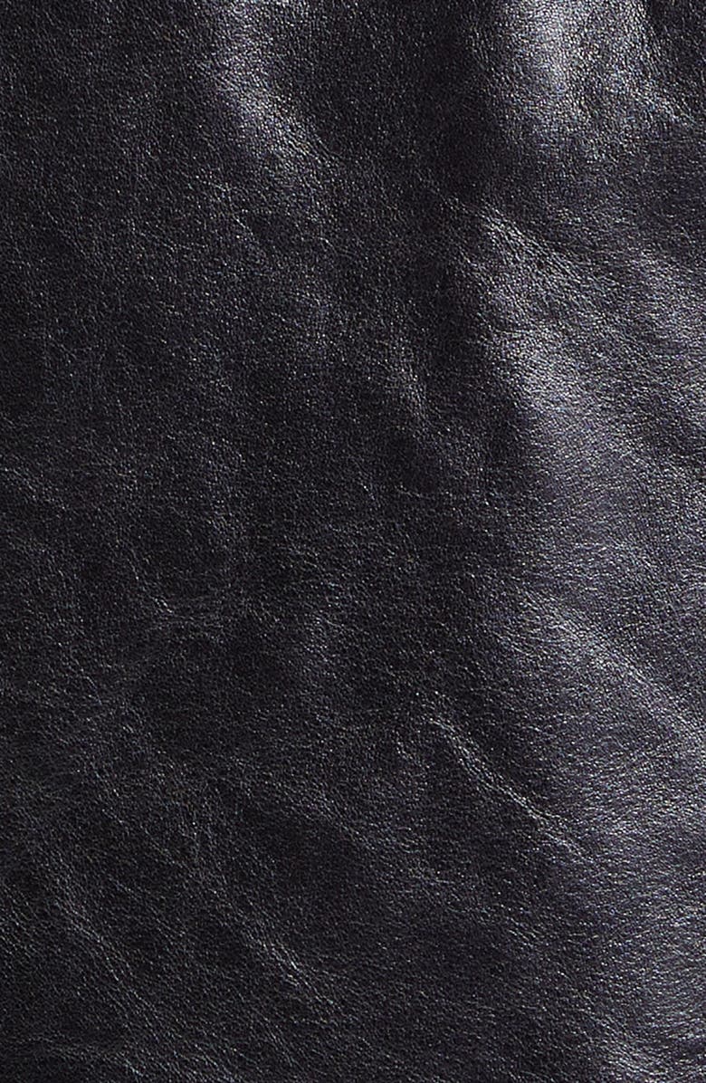 OUR LEGACY Boxy Mini Leather Jacket, Alternate, color, Top Dyed Black Leather