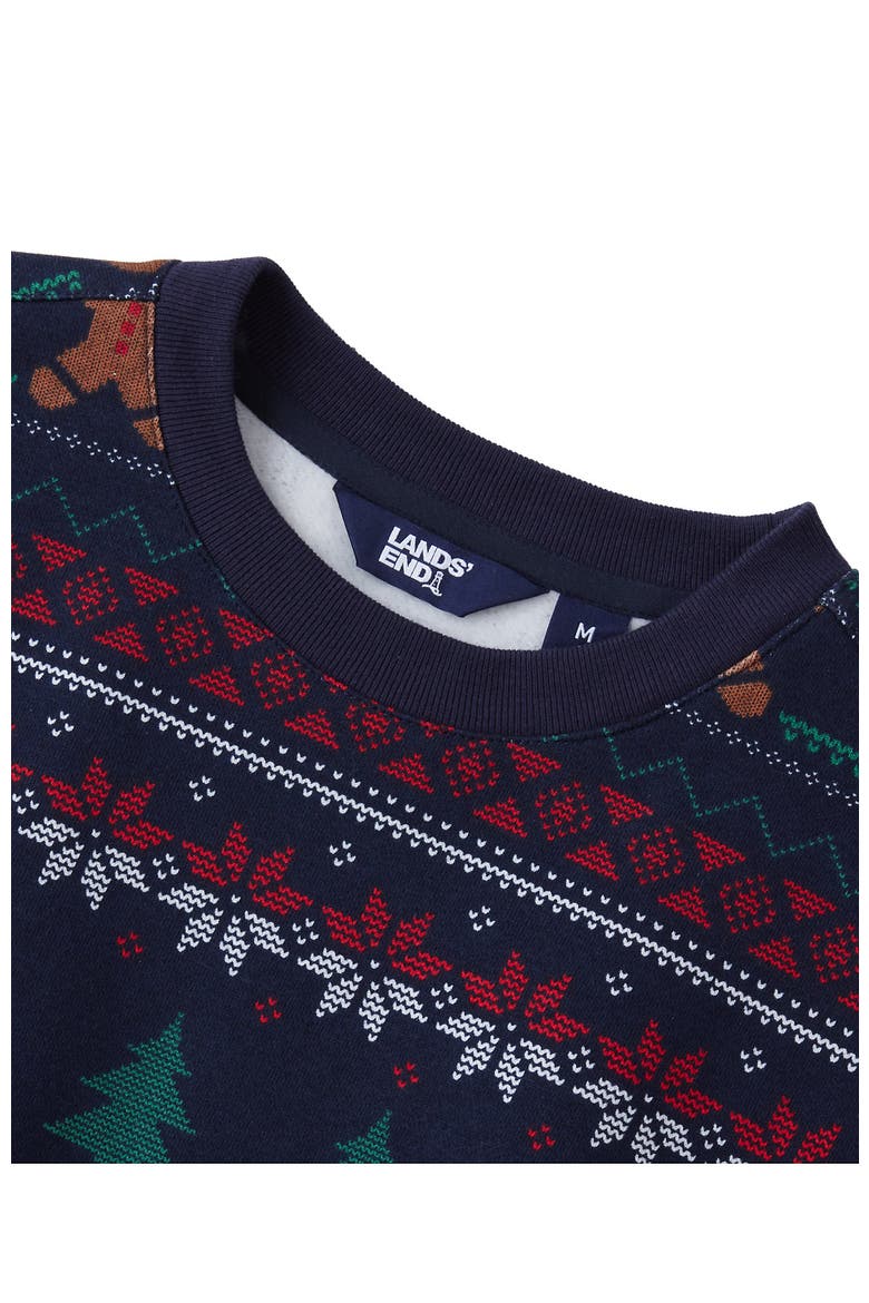 Boys Graphic Crew Neck Sweatshirt, Alternate, color, Gingerbread Fairisle/Navy