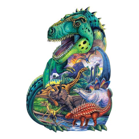 Puppy & Dinosaur 100-Piece Shaped Puzzles