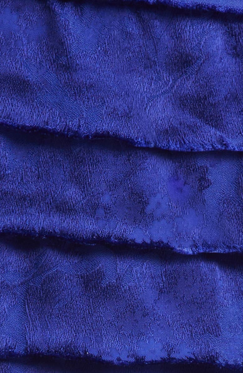 Saint Laurent Layered Floral Jacquard Skirt, Alternate, color, Bleu Sapphire