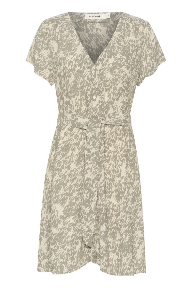 SLSylvia V-neck Short Sleeve Belt Dress, Alternate, color, Shadow Drop Print