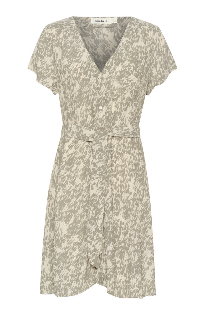 Soaked in Luxury SLSylvia V-neck Short Sleeve Belt Dress, Alternate, color, Shadow Drop Print