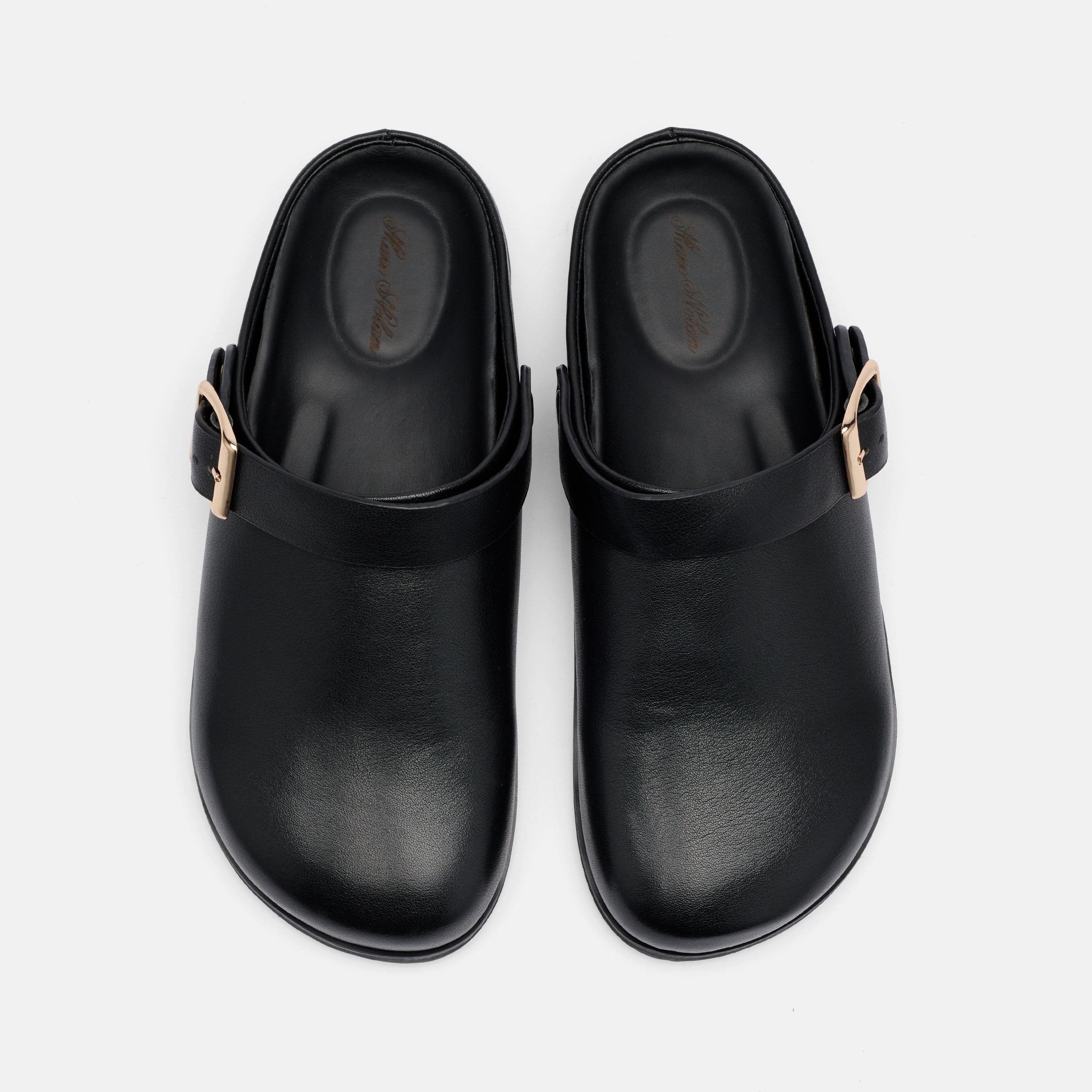 Solana Leather Backstrap Clog, Alternate, color, Black