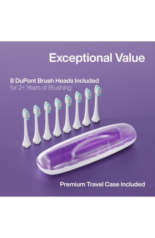 Aquasonic Vibe Series Charcoal Gray Ultrasonic Whitening Toothbrush With 8 Dupont Brush Heads & Trav In Satin Violet