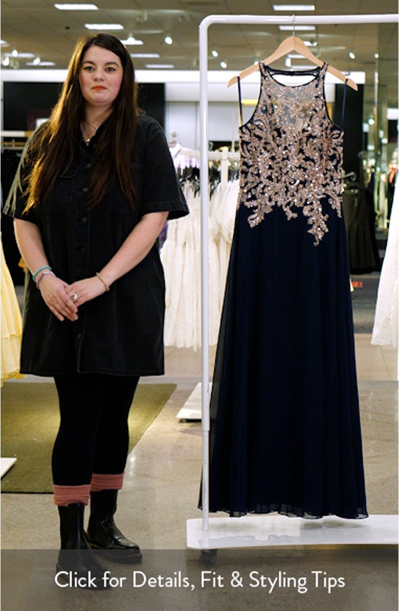 Embellished Bodice Chiffon Gown, sales video thumbnail