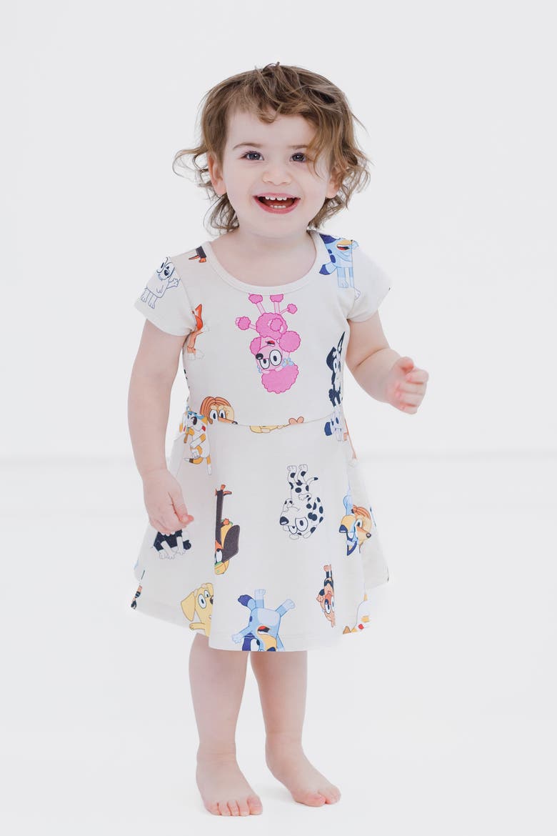 Skater Dress, Alternate, color, Beige Bluey Friends
