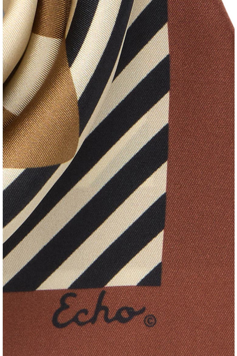Striped Silk Bandana, Alternate, color, BLACK
