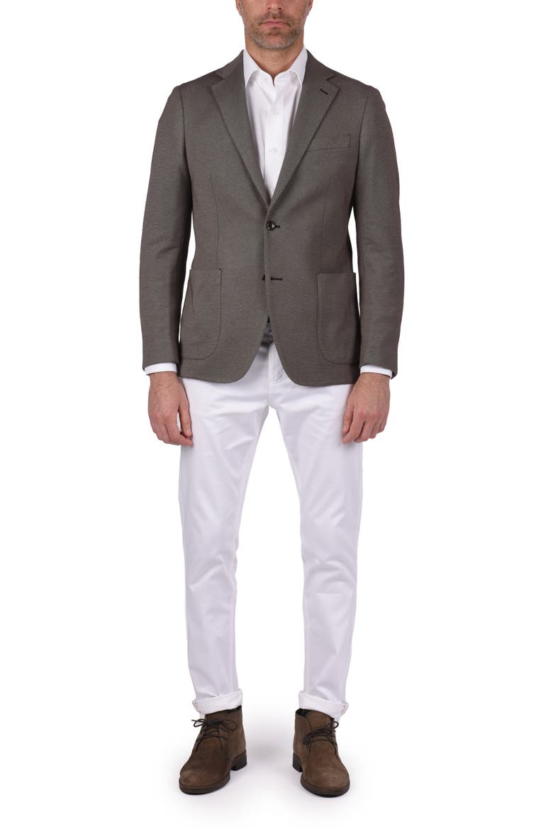 Textured Cotton Blend Sport Coat, Alternate, color, BROWN