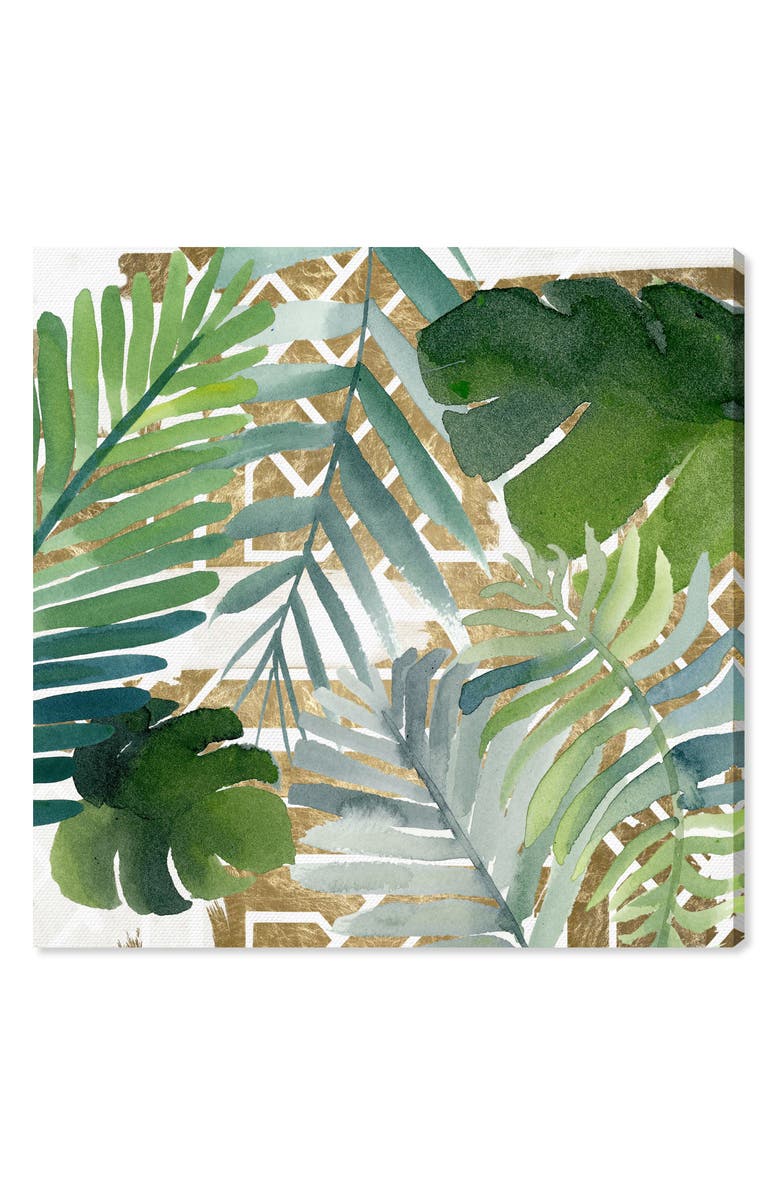 Oliver Gal Introspect Palm Leaves Canvas Wall Art, Main, color, 