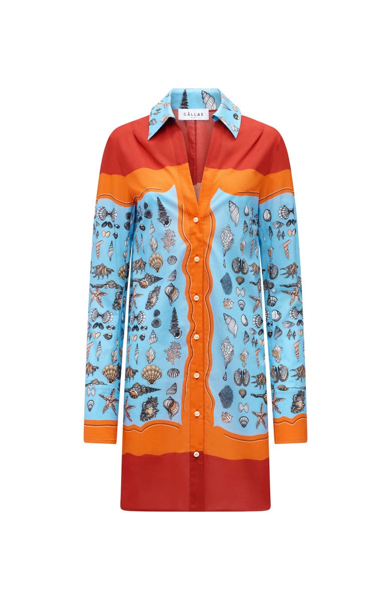 Callas Milano Charisse Printed shirt dress, Main, color, Orange / Blue