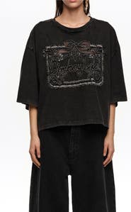 Bimba y Lola Maxi Broderie Anglaise Logo T-Shirt