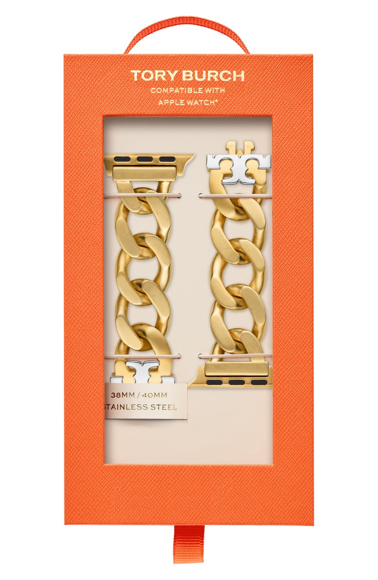 Tory Burch The Curb Link 20mm Apple Watch<sup>®</sup> Bracelet Watchband, Alternate, color,