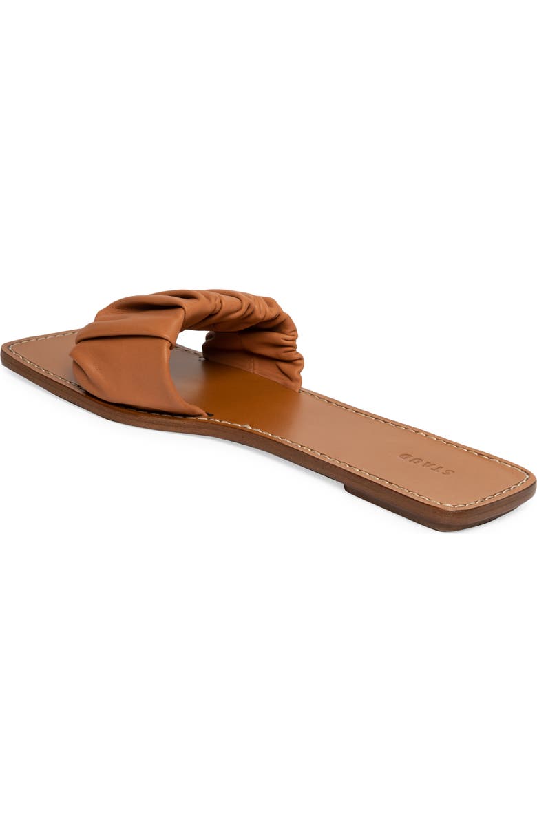 STAUD Nina Ruched Slide Sandal, Alternate, color, Tan