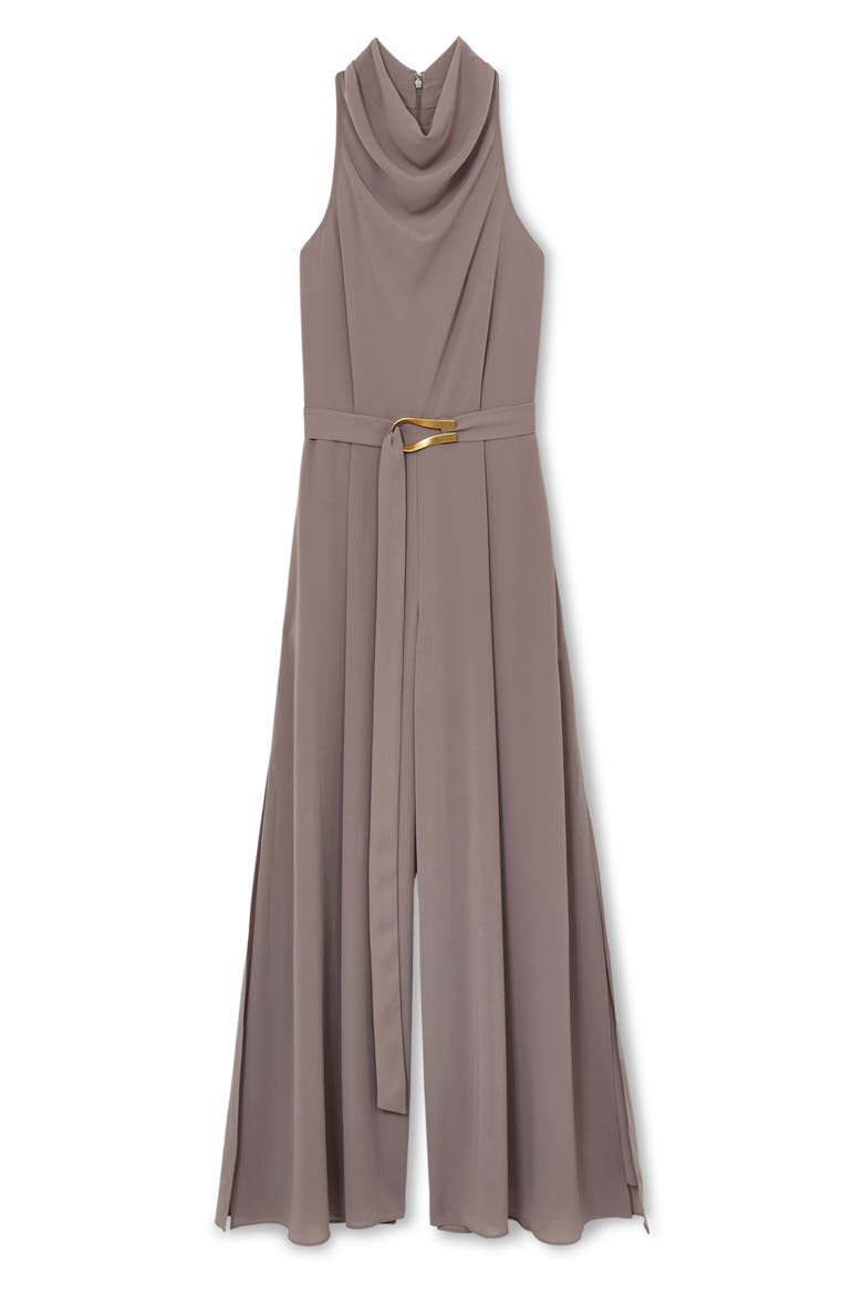Valeria Cowl Neck Wide Leg Jumpsuit, Alternate, color, TAUPE