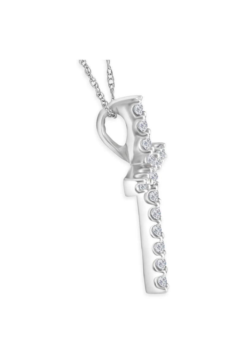 1/3 Ct Lab Diamond Cross Pendant Necklace 18" Gold 21mm Tall, Alternate, color, 10K White Gold