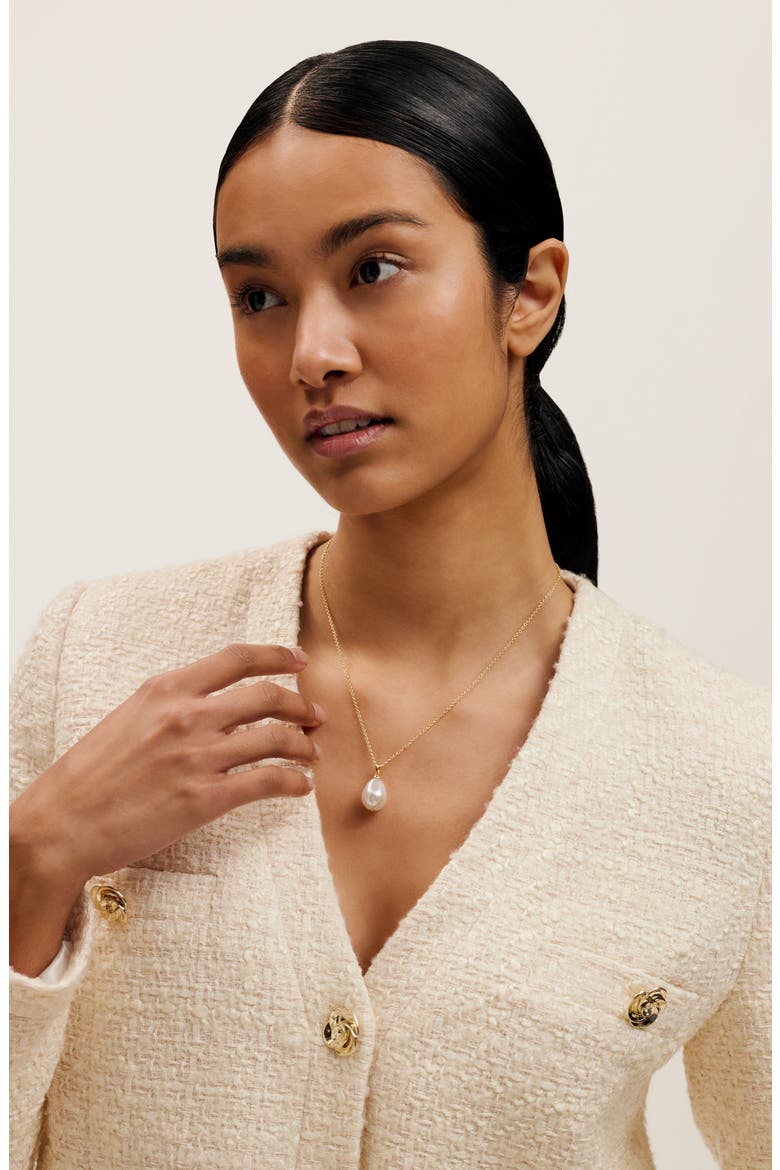 Parmlia Faux Pearl Pendant Necklace, Alternate, color, GOLD TONE/ PEARL