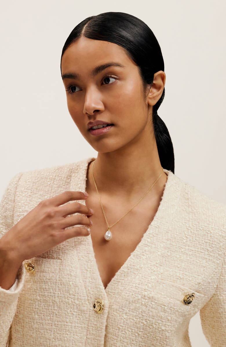 Ted Baker Parmlia Faux Pearl Pendant Necklace, Alternate, color, Gold Tone/ Pearl