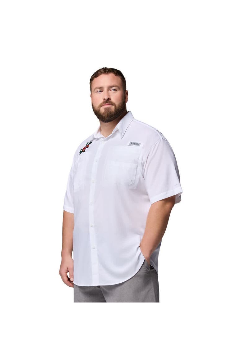 Men's Columbia  White Florida Gators Big & Tall Tamiami Omni-Shade Button-Down Shirt, Alternate, color, White