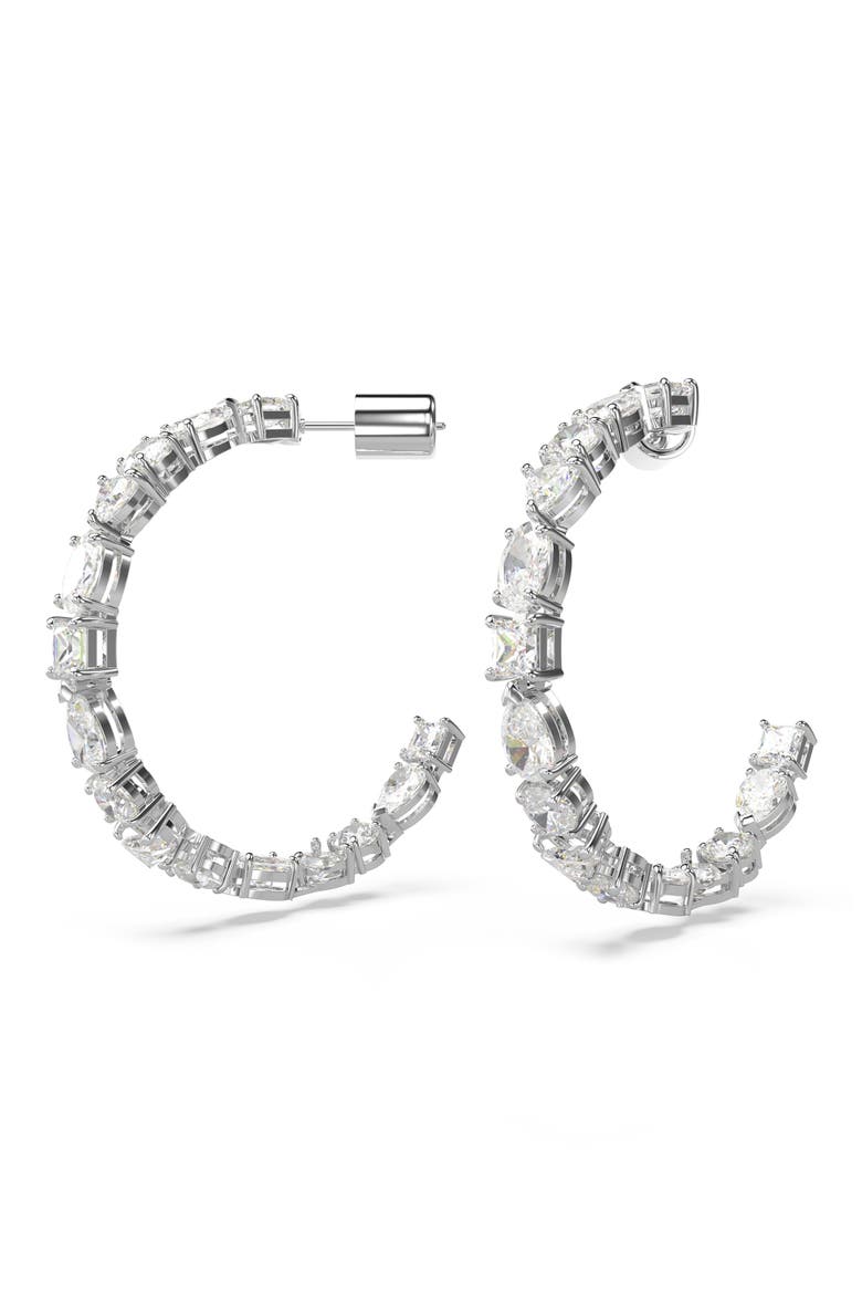 Mesmera Hoop Earrings, Alternate, color, SILVER