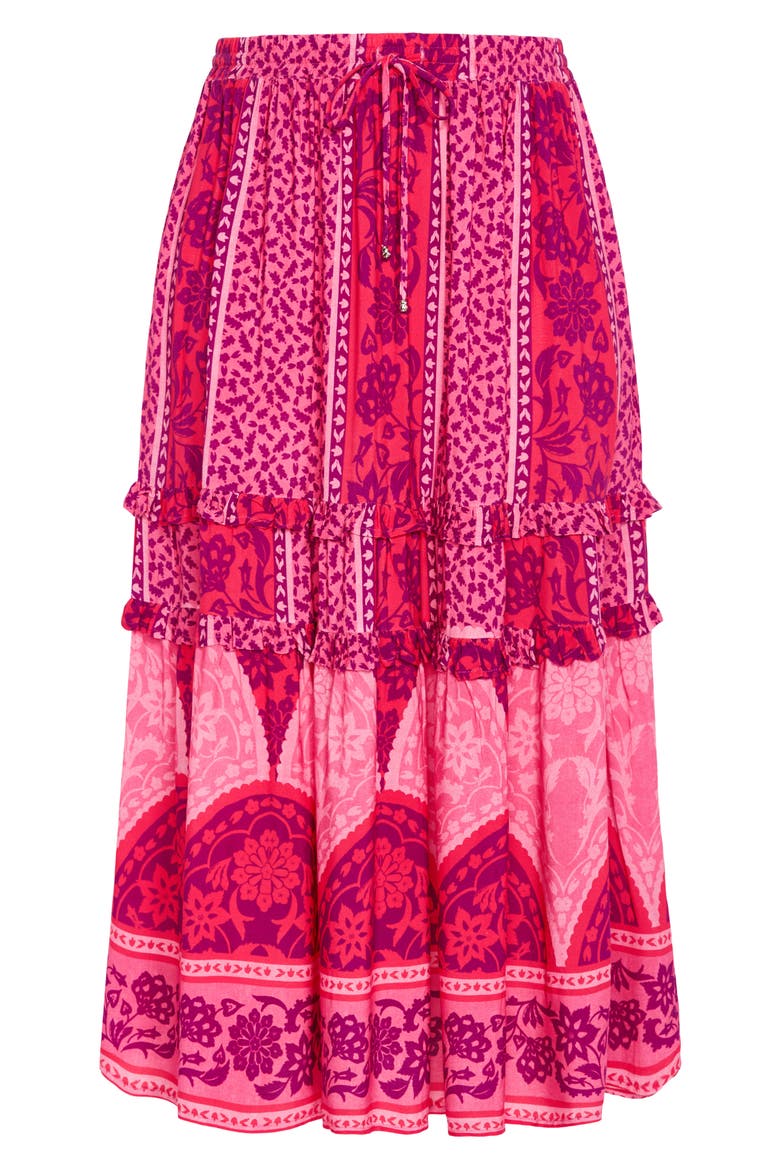 Samara Print Tiered Midi Skirt, Alternate, color, FIELD OF DREAMS