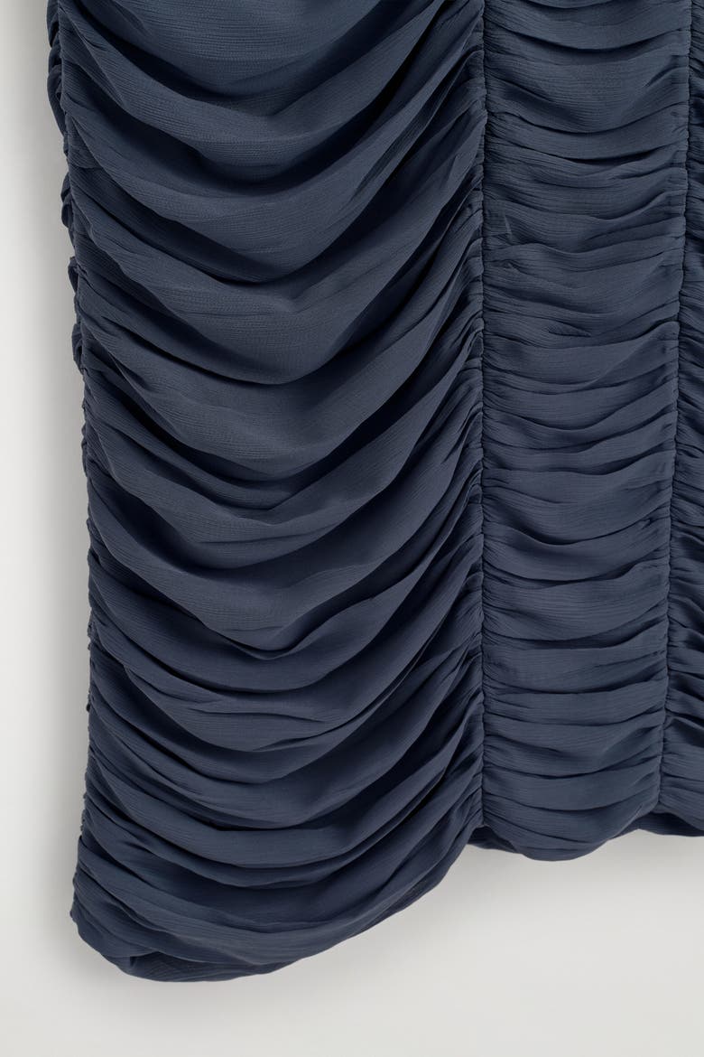 Gathered Paneled Dress, Alternate, color, STEEL BLUE
