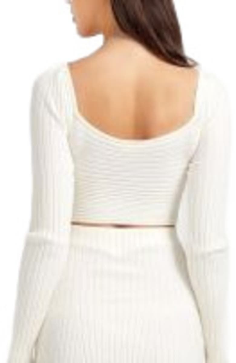 Belle & Bloom Forget Me Not Knit Crop, Alternate, color, Cream