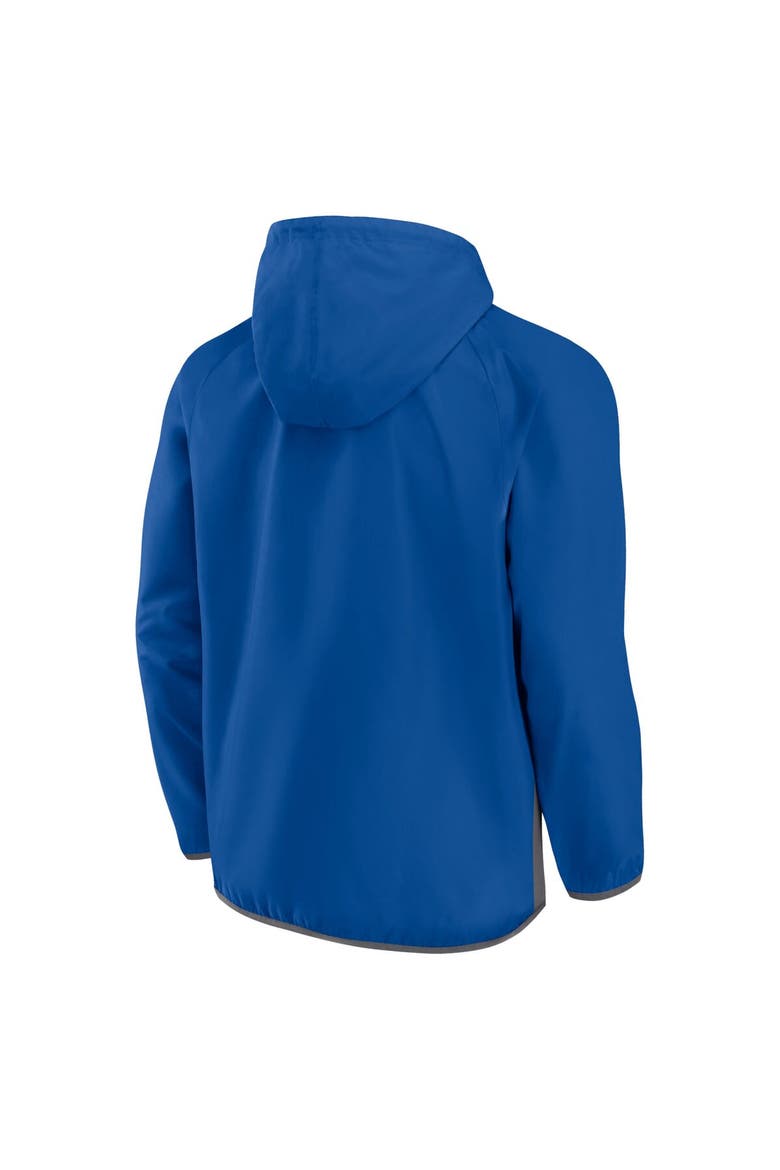 Men's Fanatics Branded  Blue/Gray Dallas Mavericks Anorak Flagrant Foul Color-Block Raglan Hoodie Half-Zip Jacket, Alternate, color, Blue