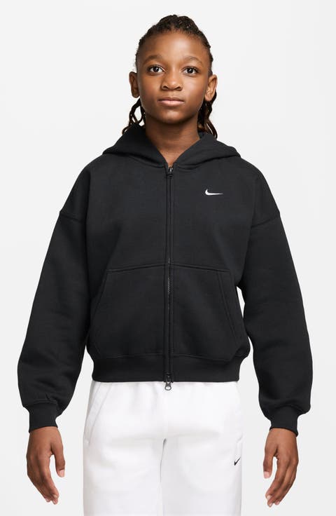 Kids' Studio Oversized Full Zip Fleece Hoodie