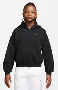 Nike Kids' Studio Oversized Full Zip Fleece Hoodie