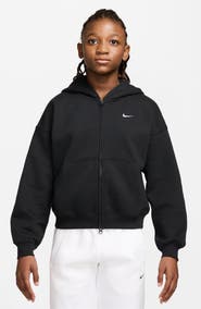 Nike Kids' Studio Oversized Full Zip Fleece Hoodie