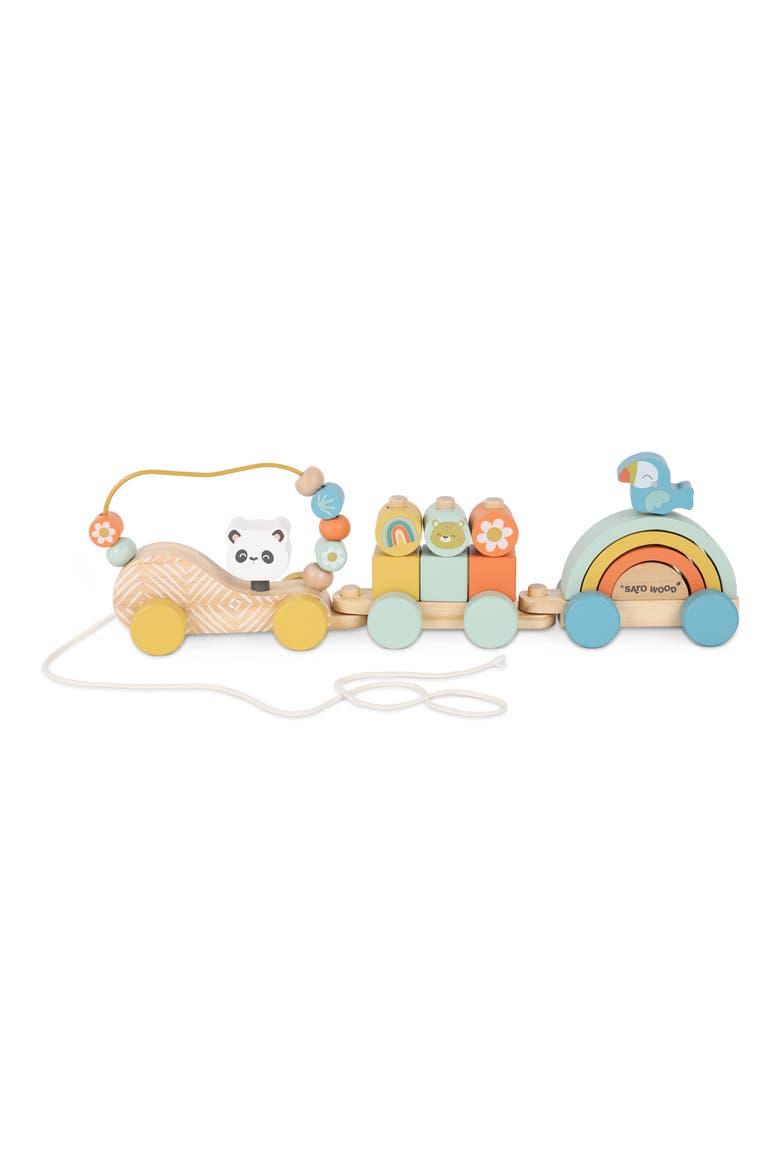Wooden Wild Party Train Playset, Main, color, MULTI