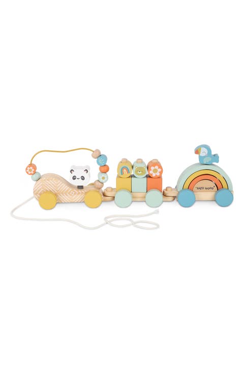 Wooden Wild Party Train Playset