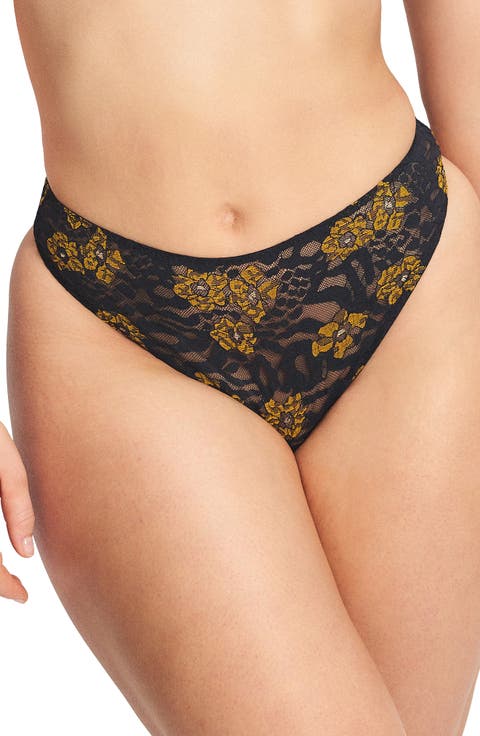 Feline Floral High Rise Thong (Regular & Plus)
