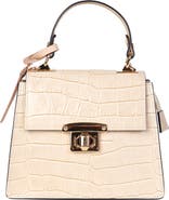 Persaman New York Croco Embossed Top Handle Bag
