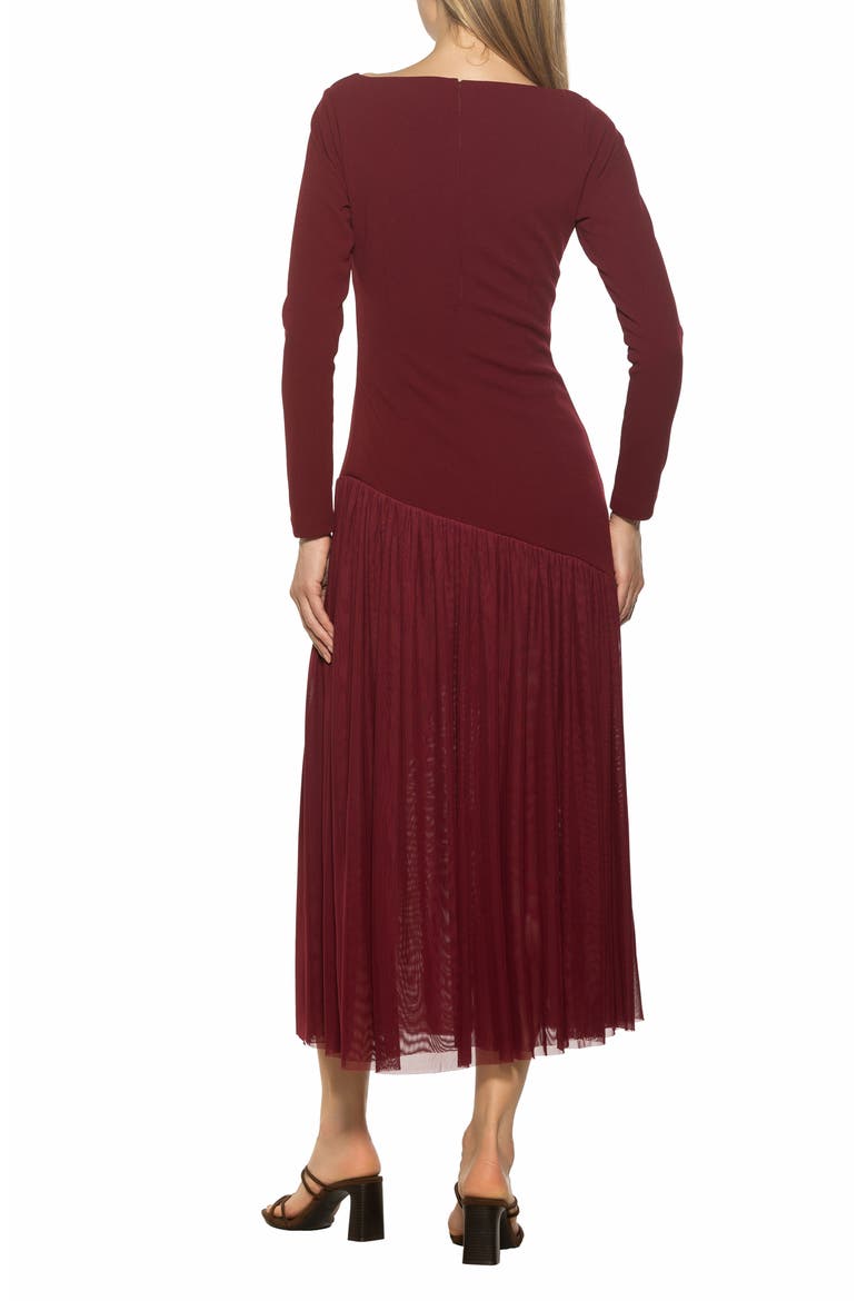 Elaris Asymmetric Maxi Dress, Alternate, color, BURGUNDY