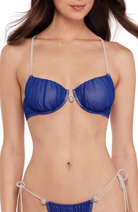 Faux Pearl Underwire Bikini Top
