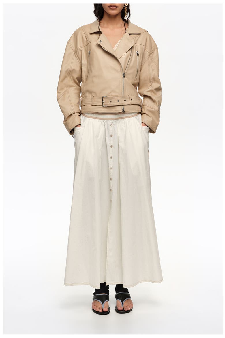 A-Line Skirt With Buttons, Main, color, IVORY