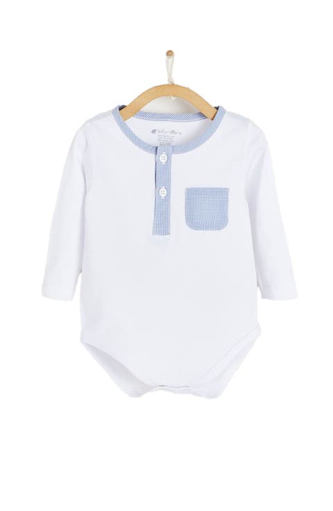 Premium Peruvian Pima Cotton Dan Henley Bodysuit For Infant
