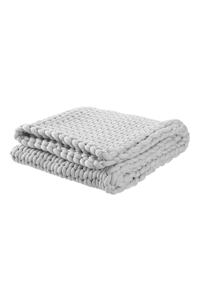 Weighted Knit Blanket, Main, color, GREY