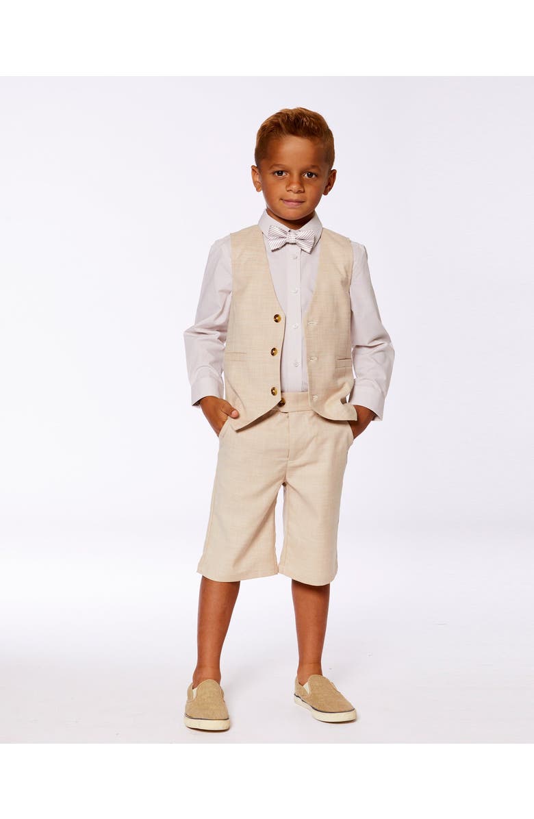 Deux par Deux Boy's Slant Pocket Bermuda Shorts Light Taupe, Alternate, color, Light Taupe