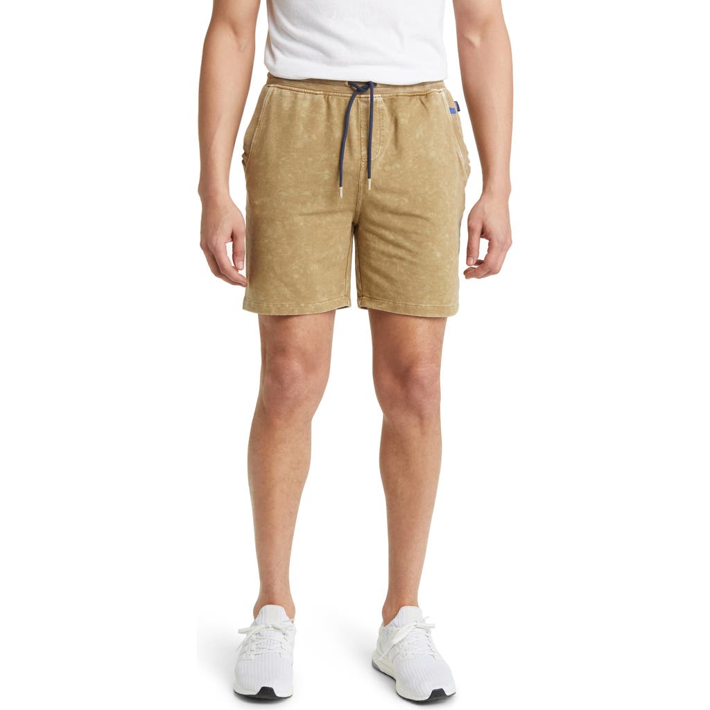 Stone Rose Acid Wash Fleece Drawstring Shorts In Green