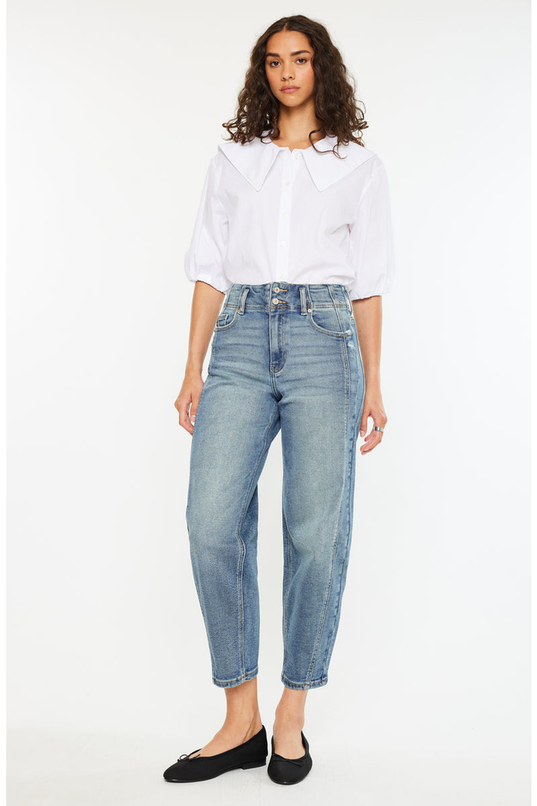 Jane Ultra High Rise Slim Barrel Jeans, Alternate, color, Medium Wash
