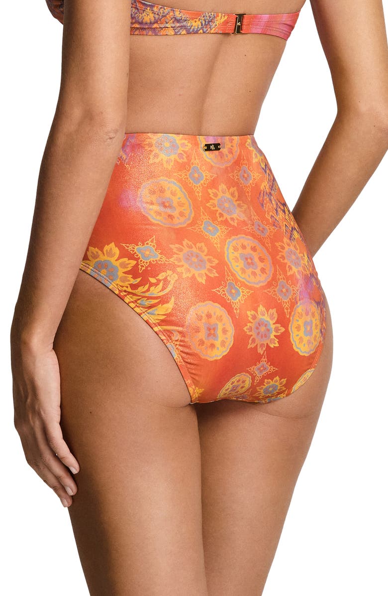 Lauren Ralph Lauren Shirred High Waist Bikini Bottoms, Alternate, color, 