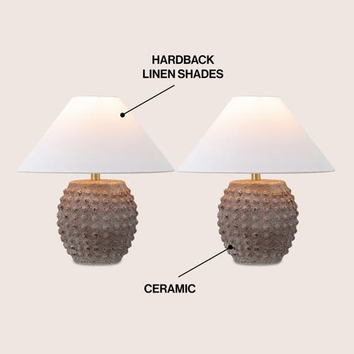 Jonathan Y Effie 18.25" Minimalist Scandinavian Ceramic/iron Hobnail Led Table Lamp