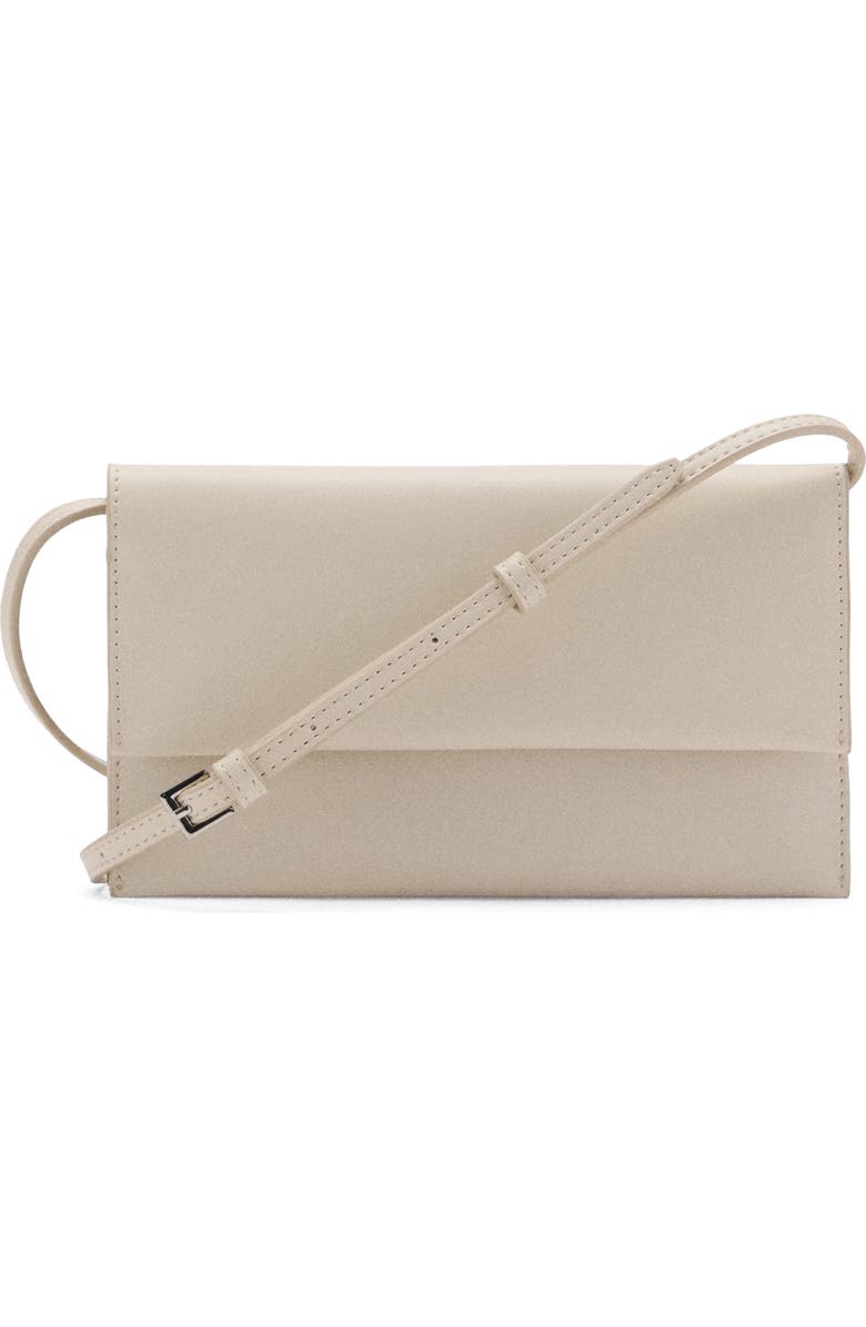 MANGO Faux Leather Crossbody Bag, Main, color, Off White