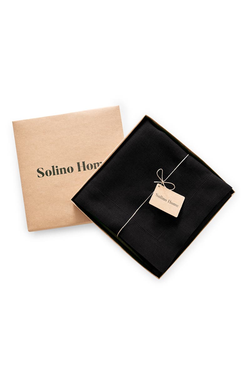 Solino Home Linen Tablecloth - Sonoma Hemstitch, Alternate, color, Black