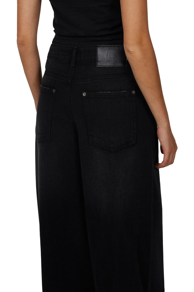 Baggy Vintage Wash  Seam Denim Jeans, Alternate, color, Black