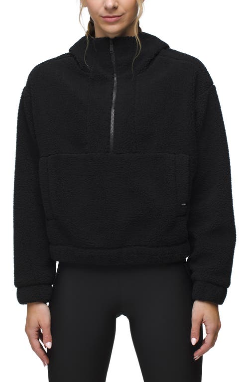 prAna Flurry Fleece Quarter Zip Hoodie in Black 