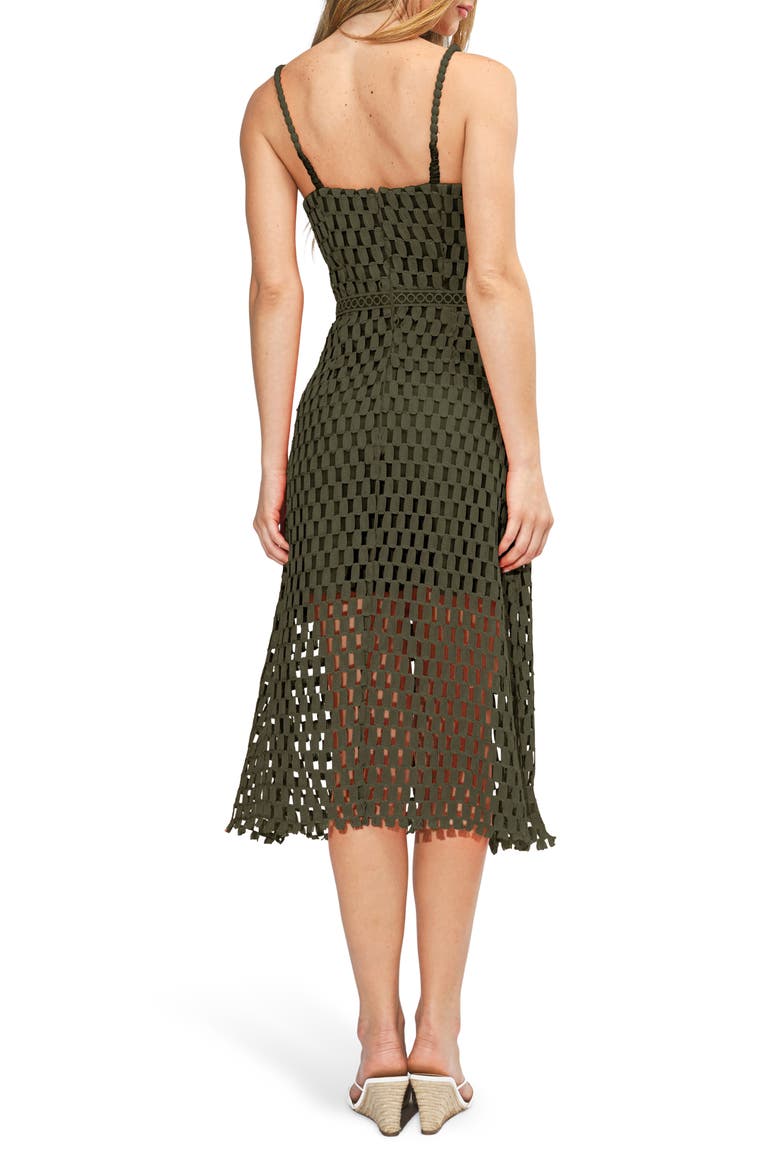 Karson Lace Midi Dress, Alternate, color, OLIVE
